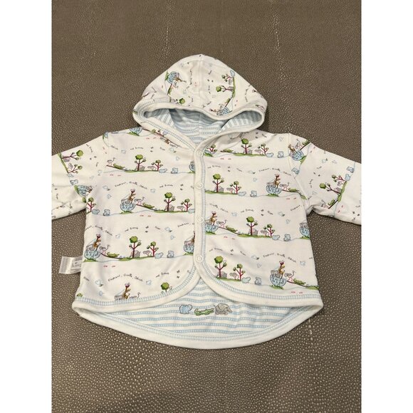 Kissy Kissy Noah's Arc Reversible Hoodie Cardigan 3/6M EUC - Picture 2 of 5